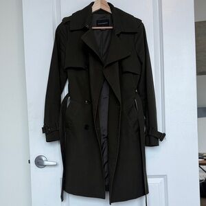 Women’s Club Monaco fitted trench coat in dark green sz small